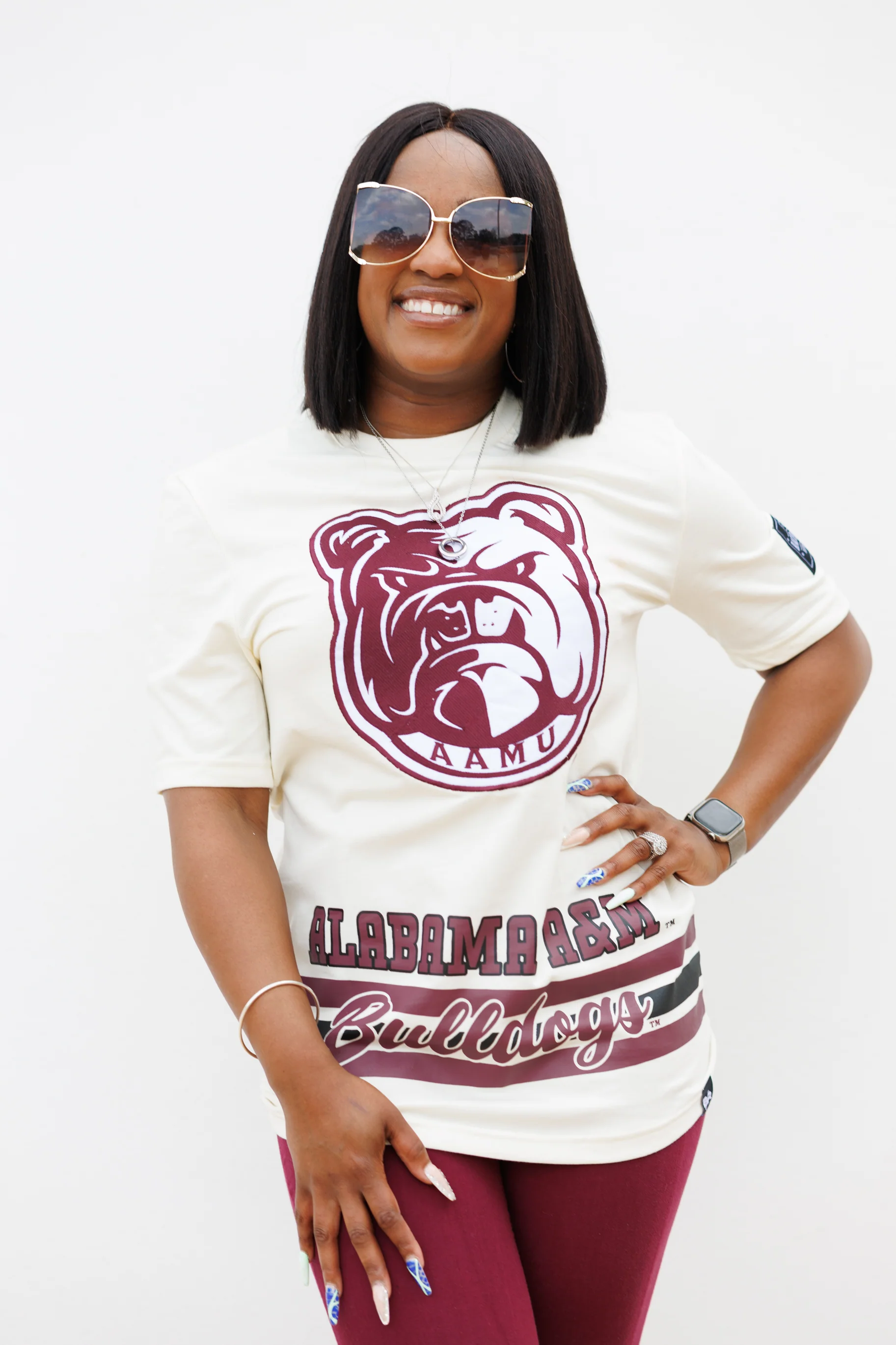AAMU BIG Bulldog PREMIUM Tee in Cream - Image 7