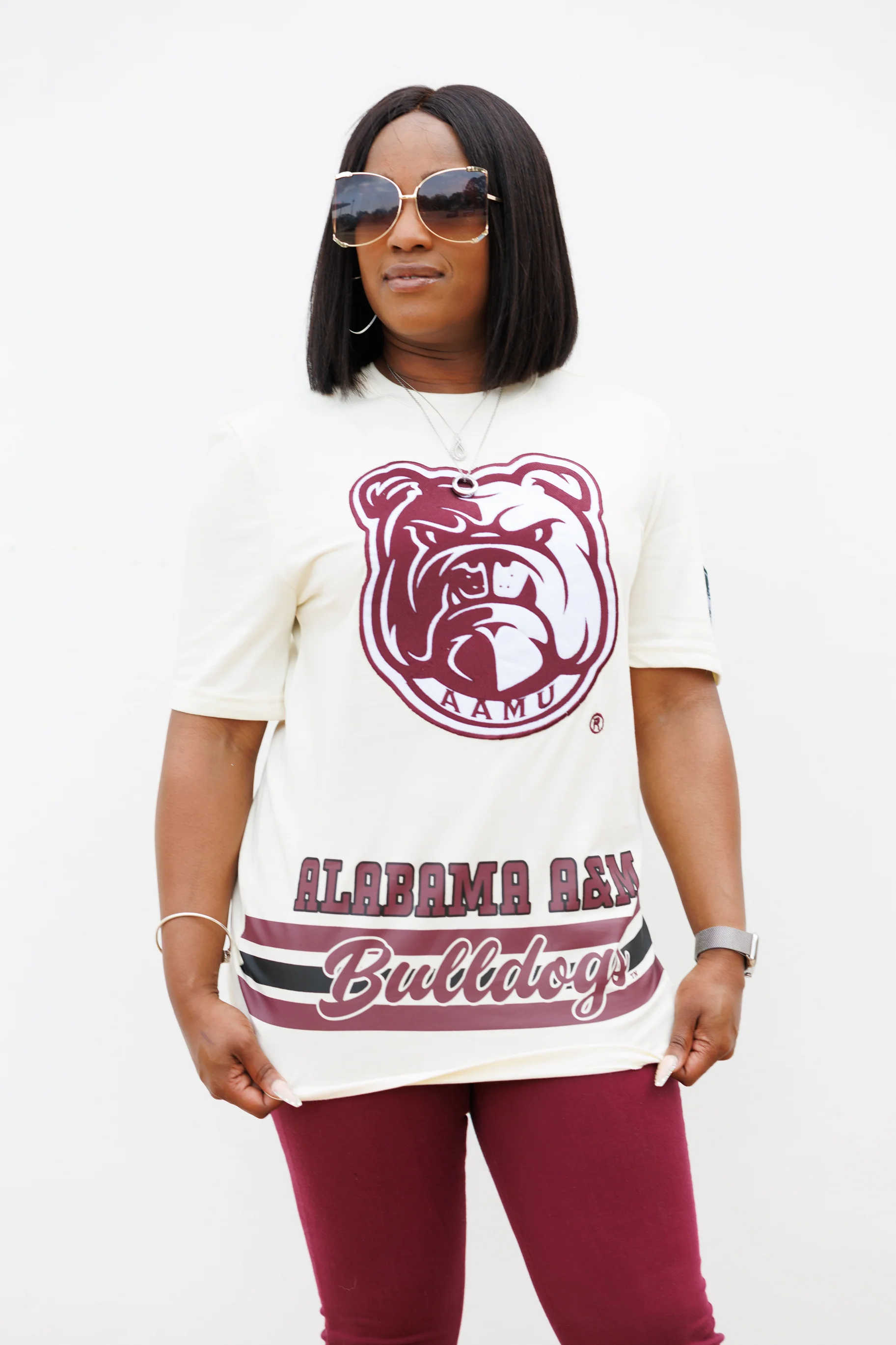 AAMU BIG Bulldog PREMIUM Tee in Cream - Image 8
