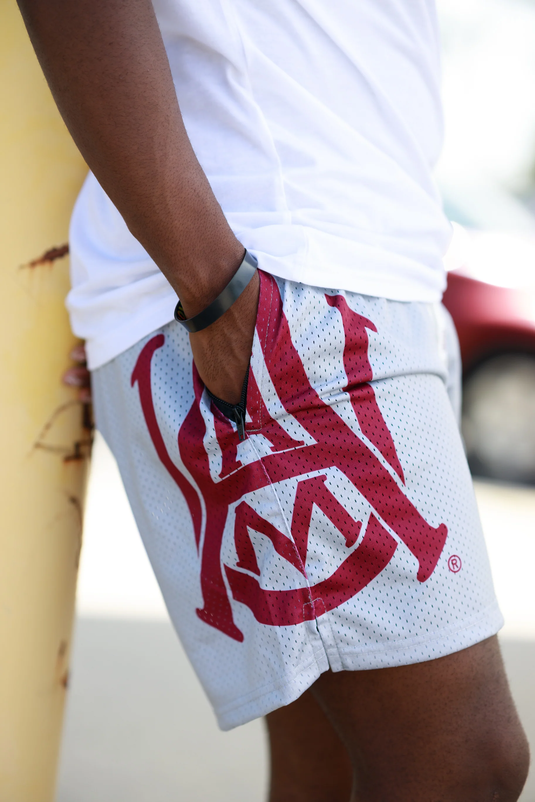 AAMU Big Logo Mesh Shorts (GRAY) - Image 3