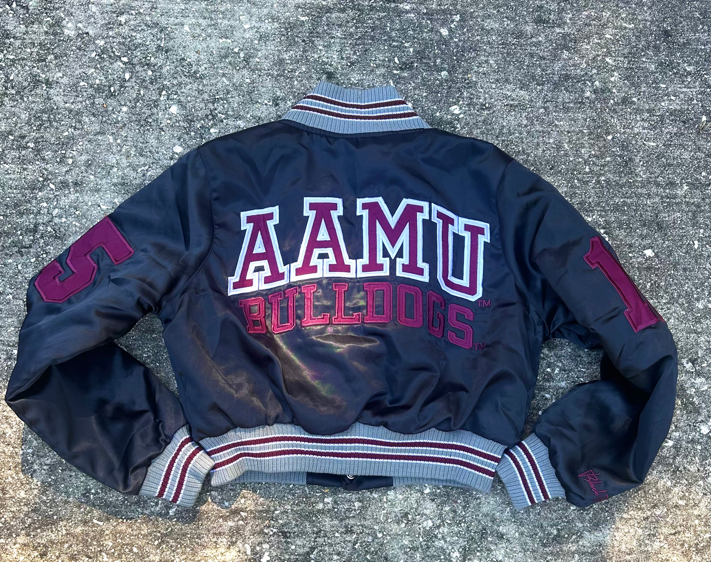 AAMU Limited Edition Women's  Satin Jacket in Black - Image 4