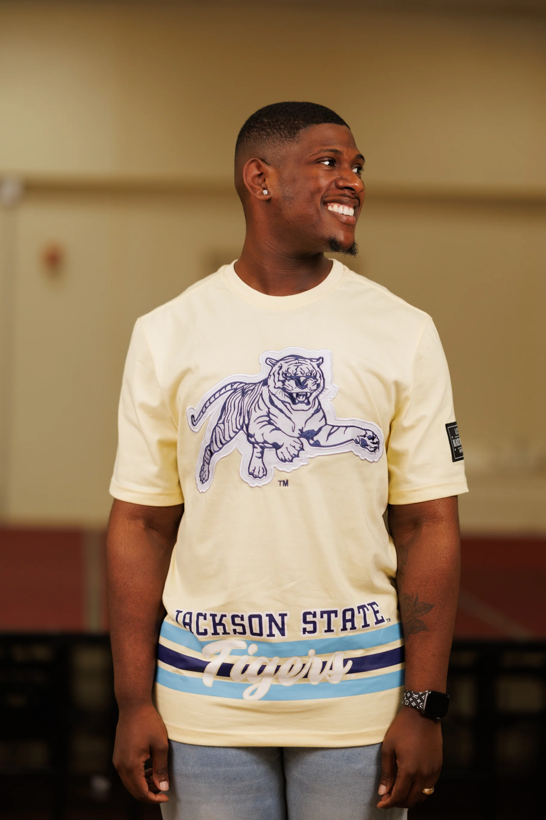 Jackson State Embroidered Big Tigers Tee - Image 3