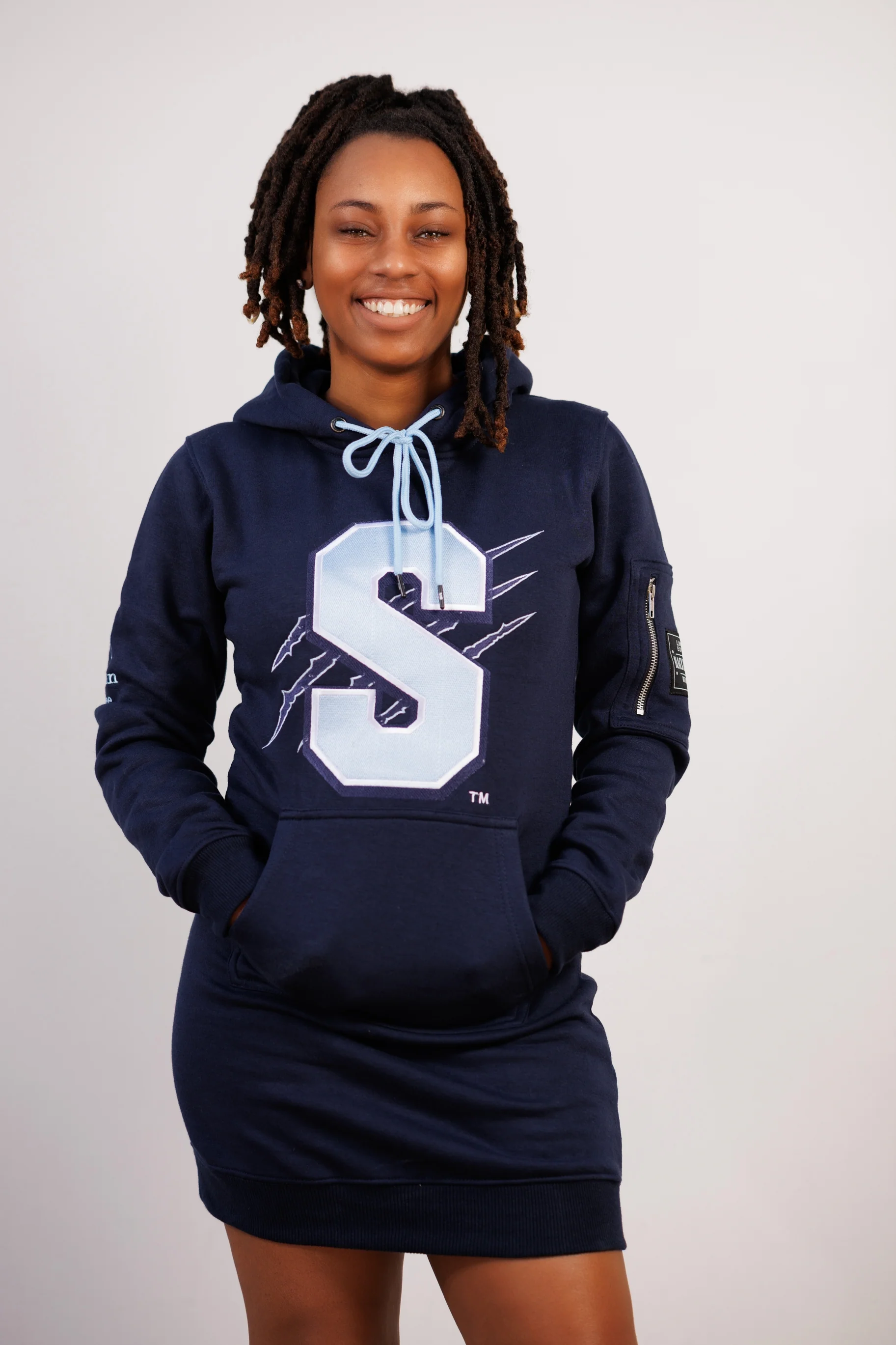 Embroidered Spelman Hoodie Dress - Image 5