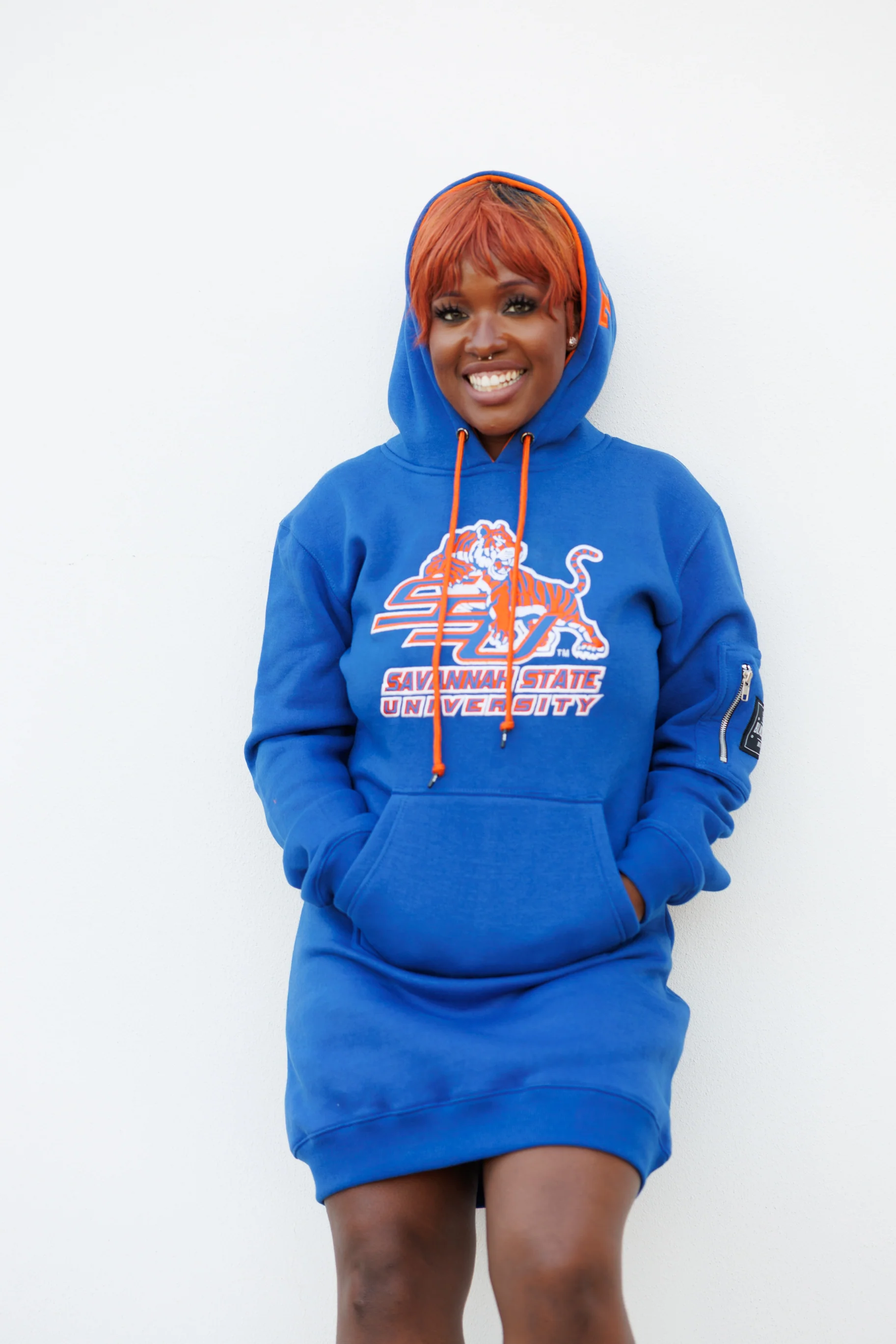 Embroidered Savannah State Hoodie Dress - Image 4