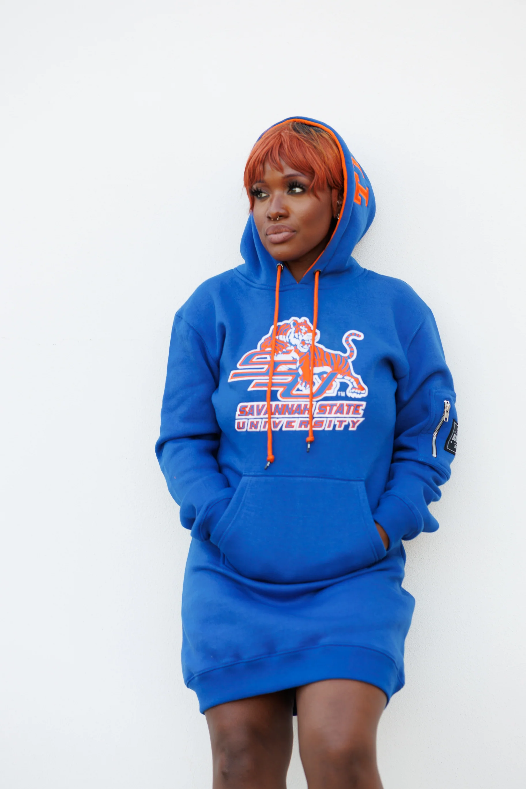 Embroidered Savannah State Hoodie Dress - Image 5