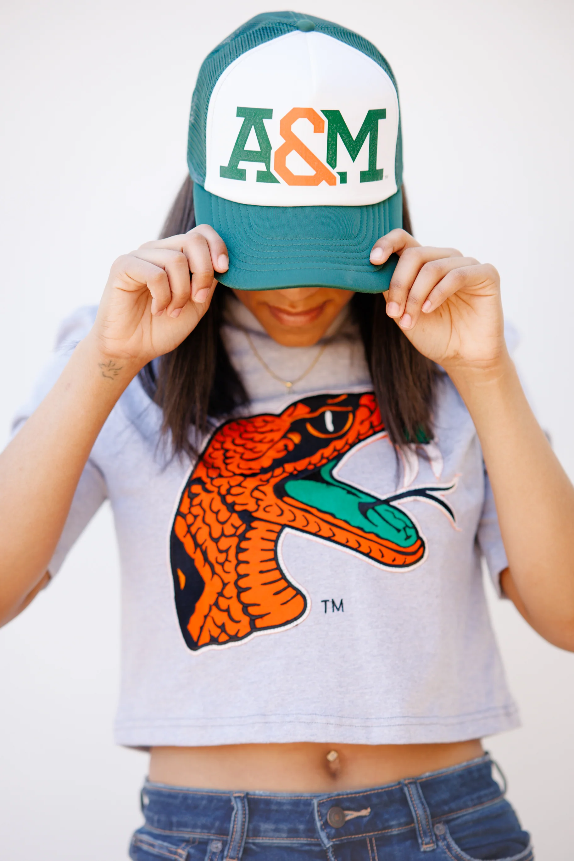 FAMU Embroidered premium cropped tee (GRAY) - Image 4