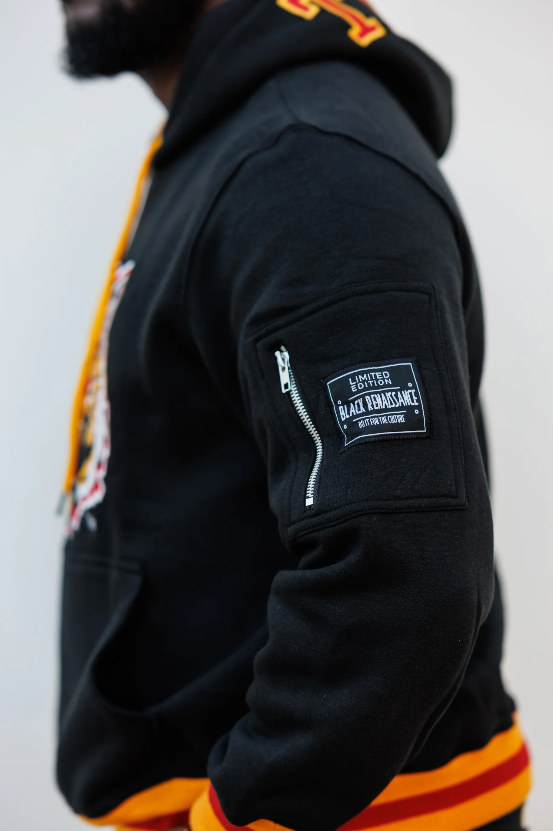 Grambling Embroidered Hoodie in Black - Image 3