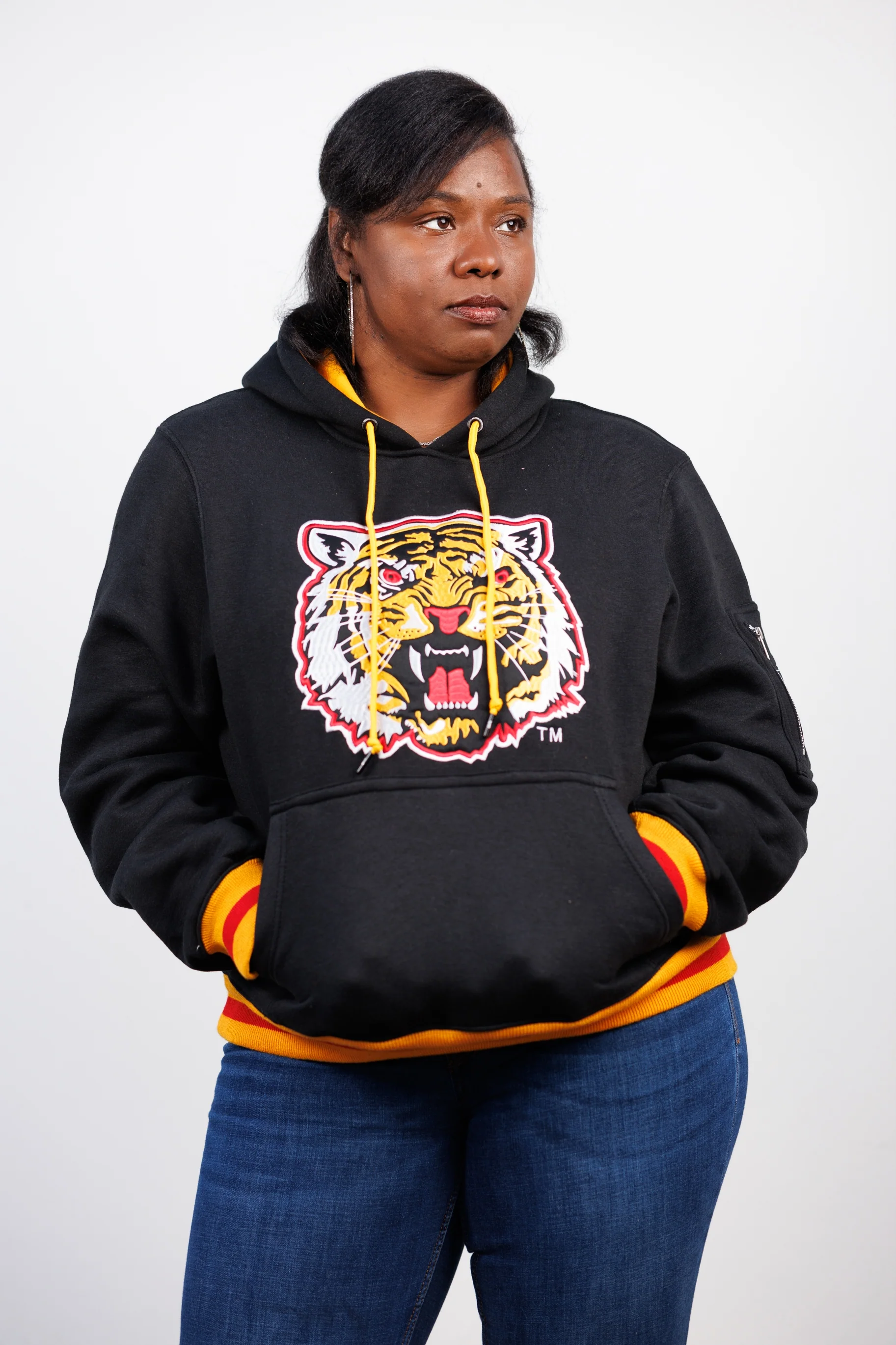 Grambling Embroidered Hoodie in Black - Image 4