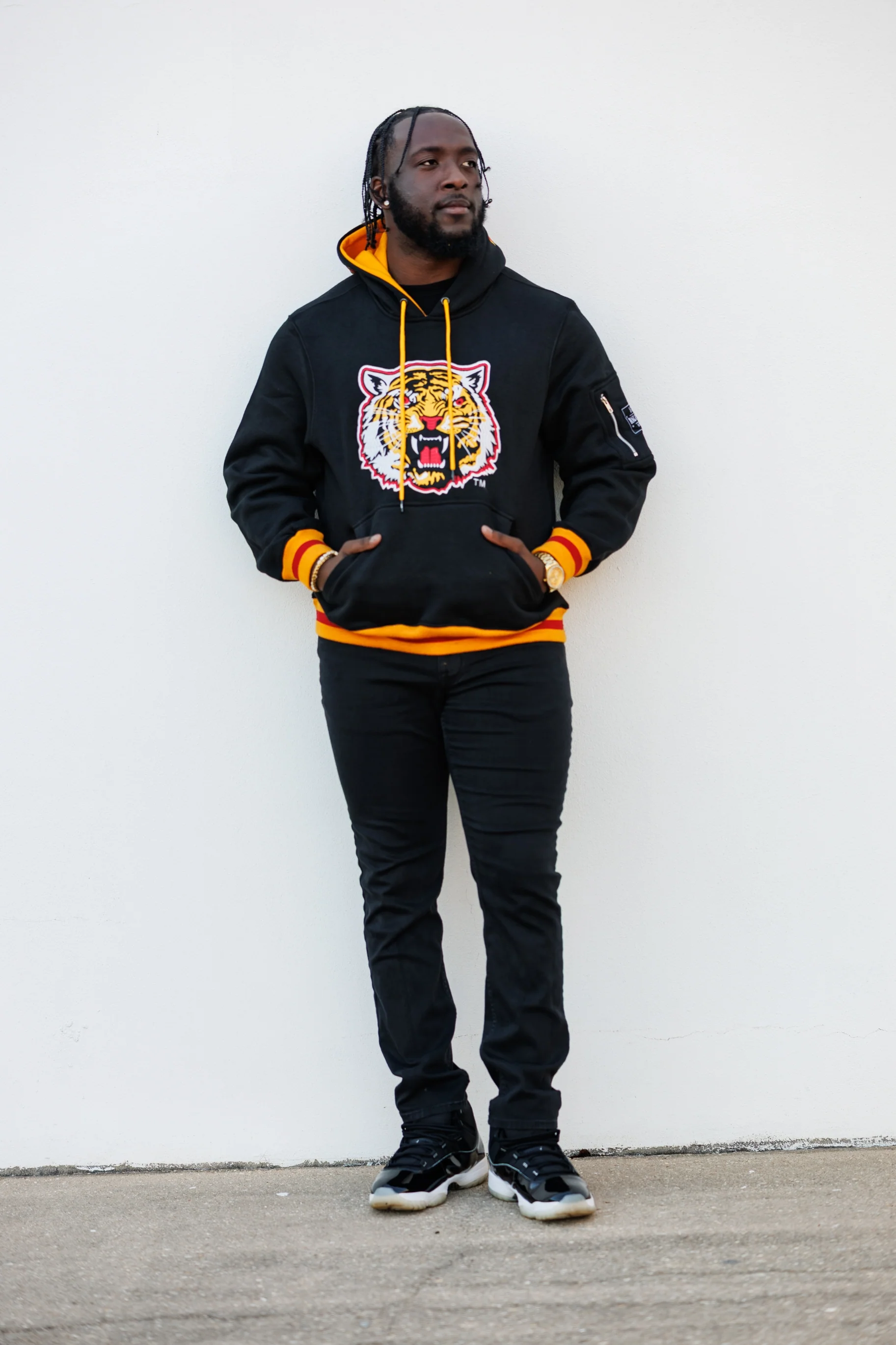 Grambling Embroidered Hoodie in Black - Image 5