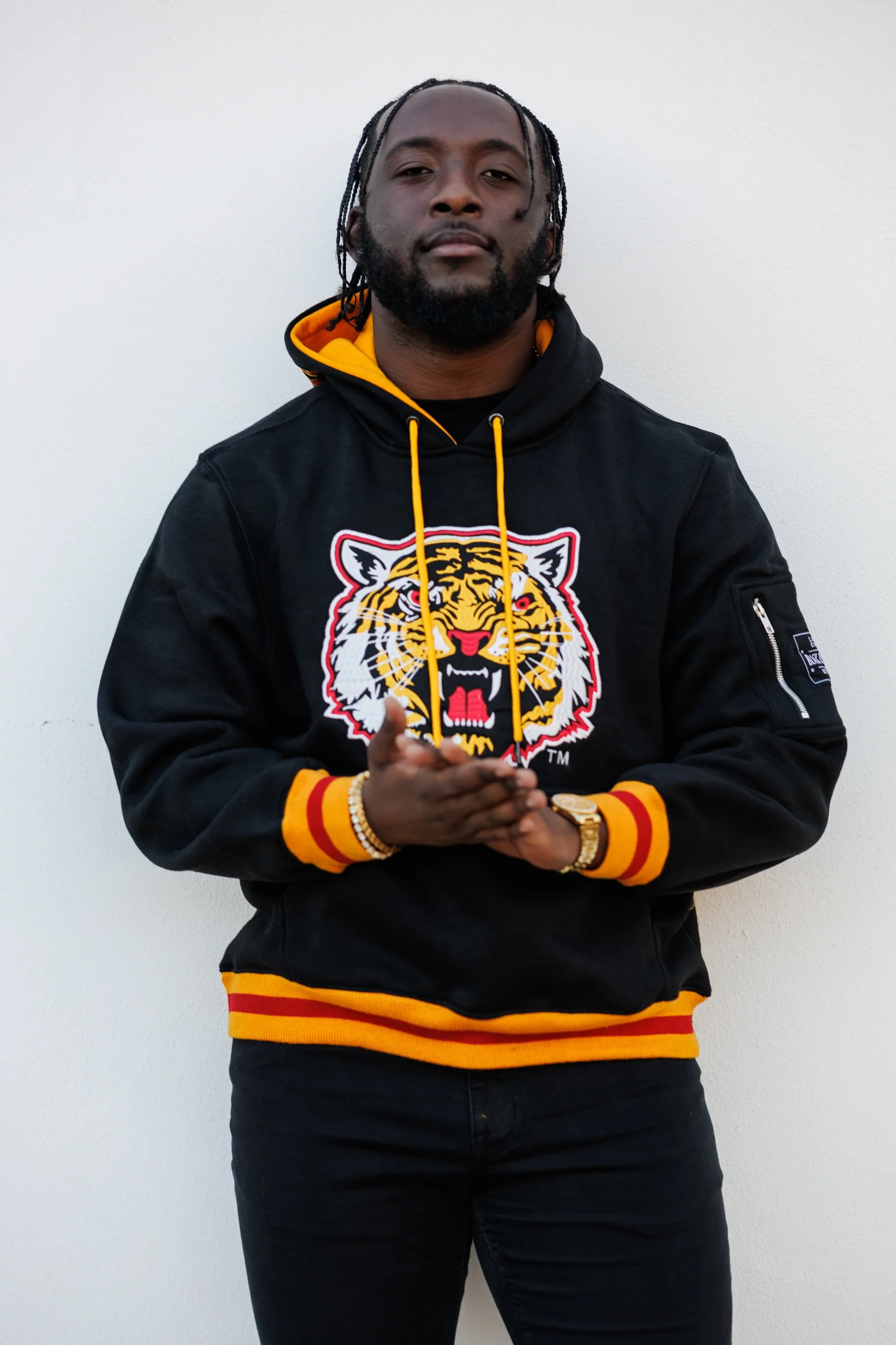 Grambling Embroidered Hoodie in Black - Image 6