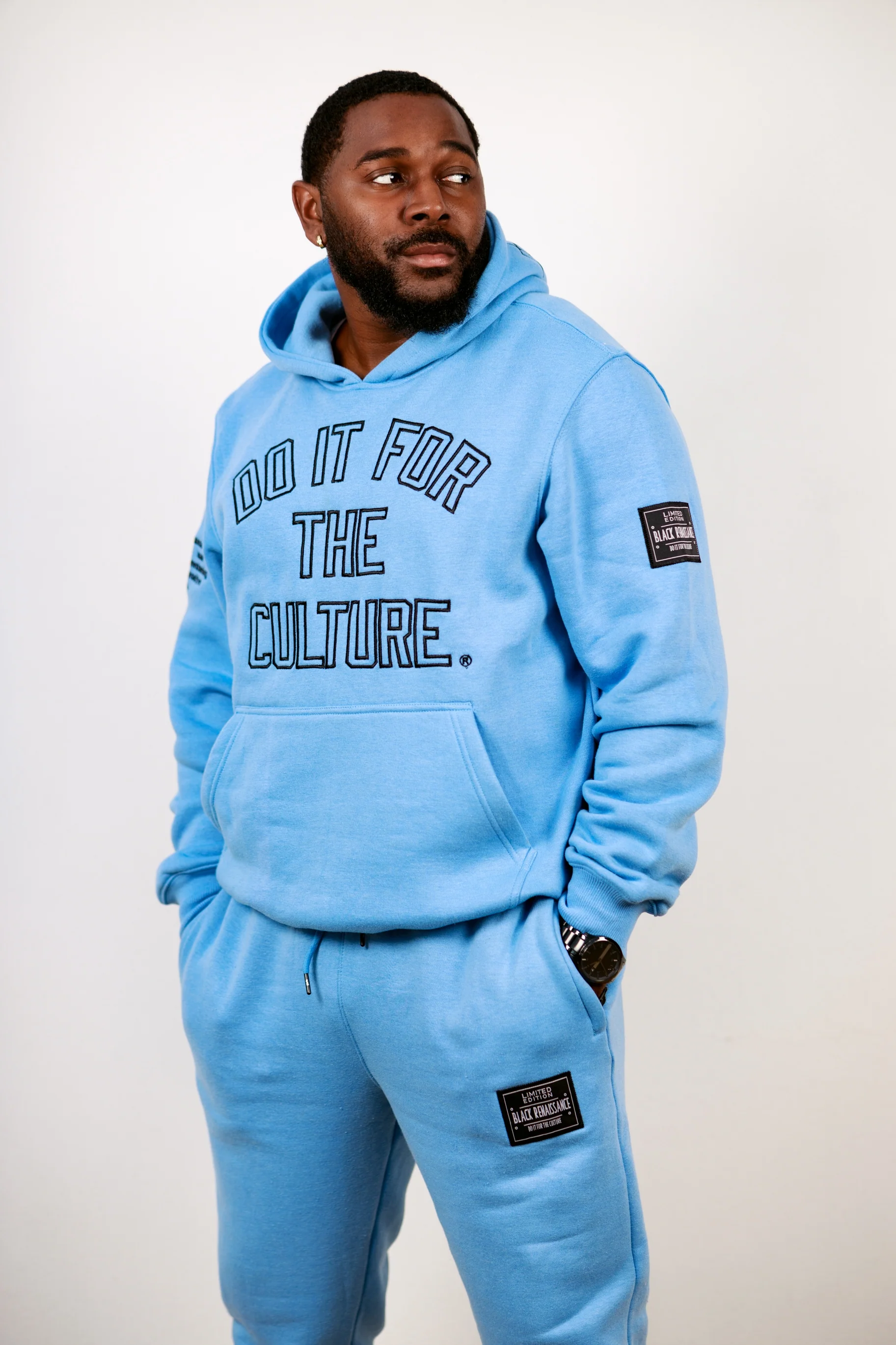 Oversized Outline Hoodie in Light Blue - Image 5