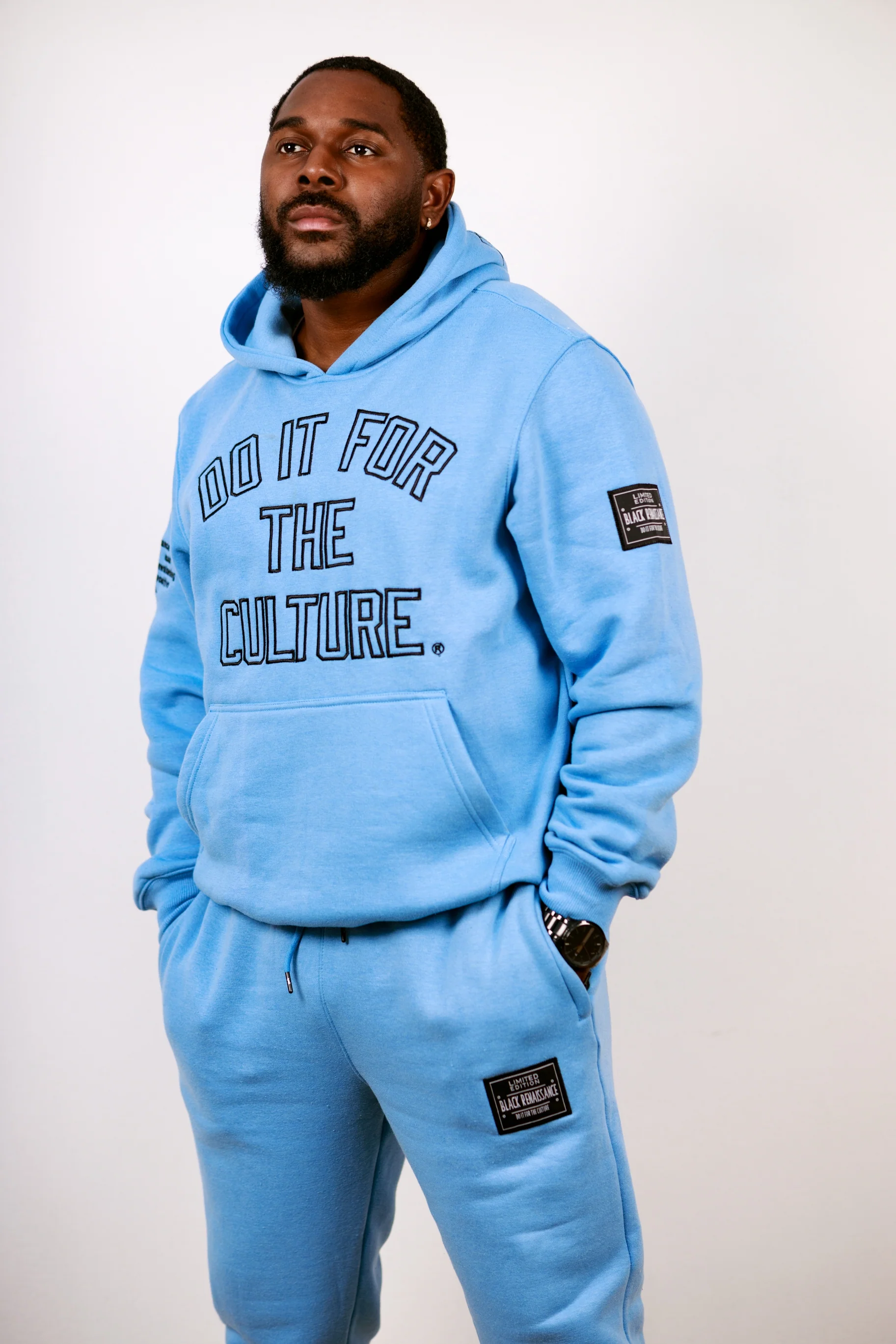 Oversized Outline Hoodie in Light Blue - Image 6