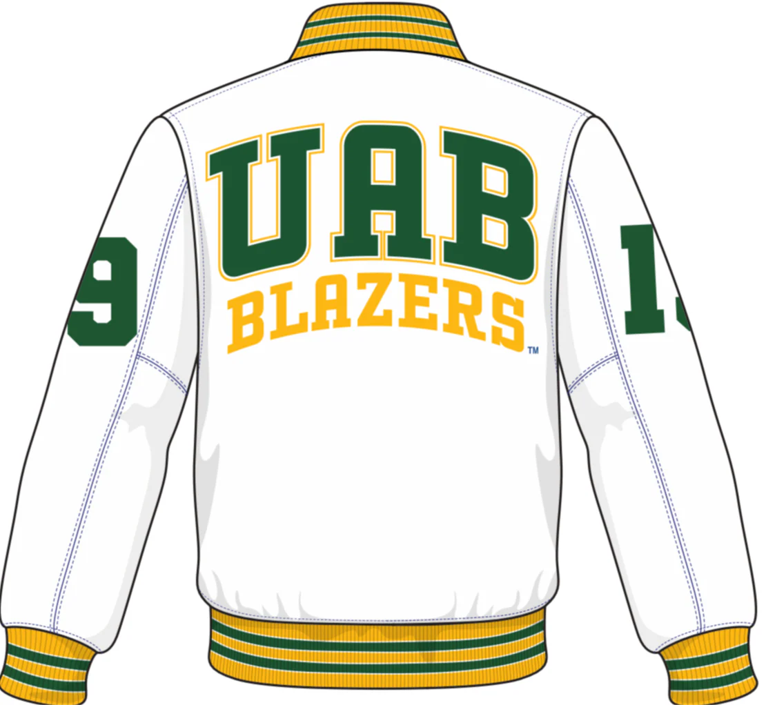 UAB Blazers White Satin Jacket - Image 4