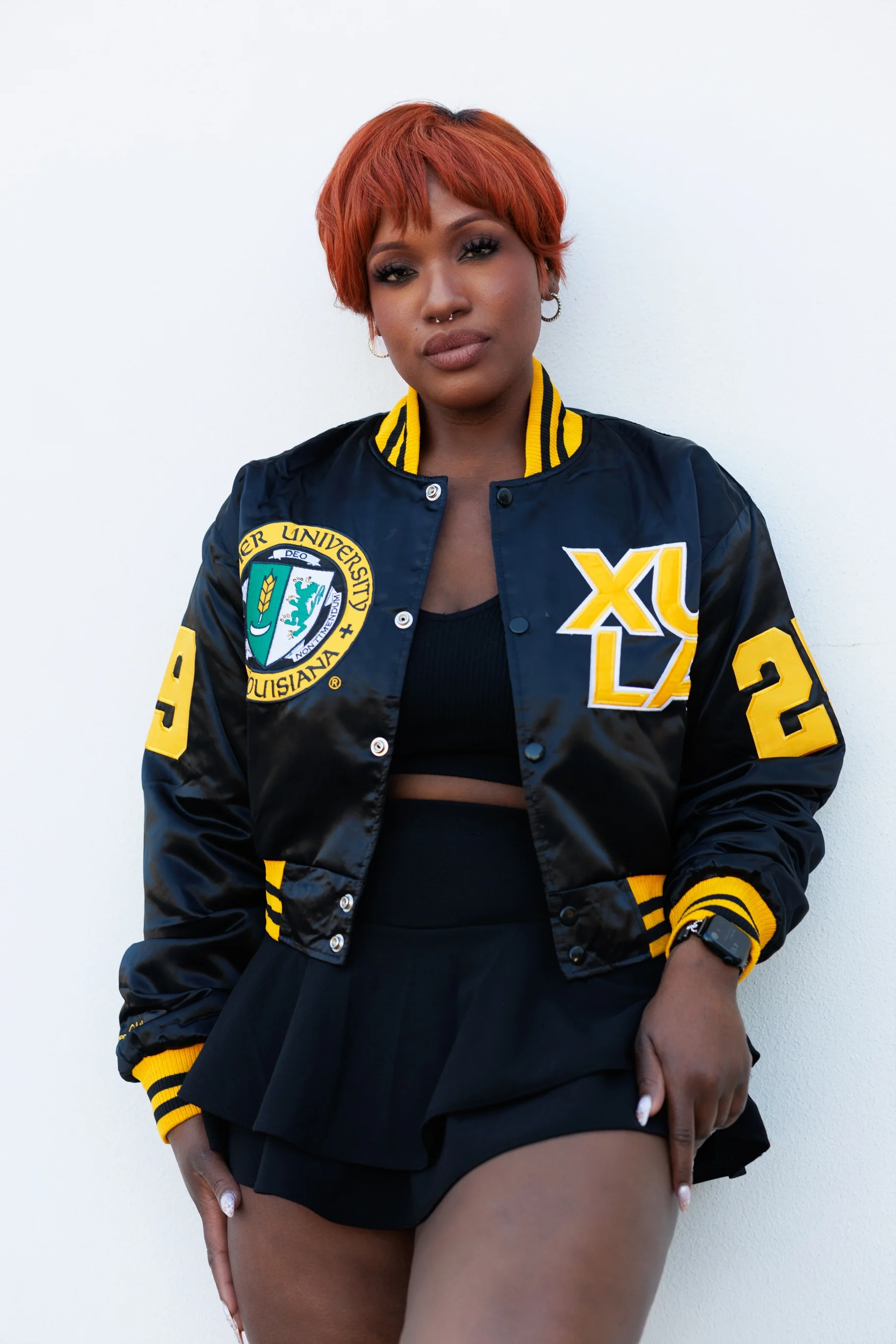 Xavier Limited Edition Copped Satin Jacket in Black - Image 4