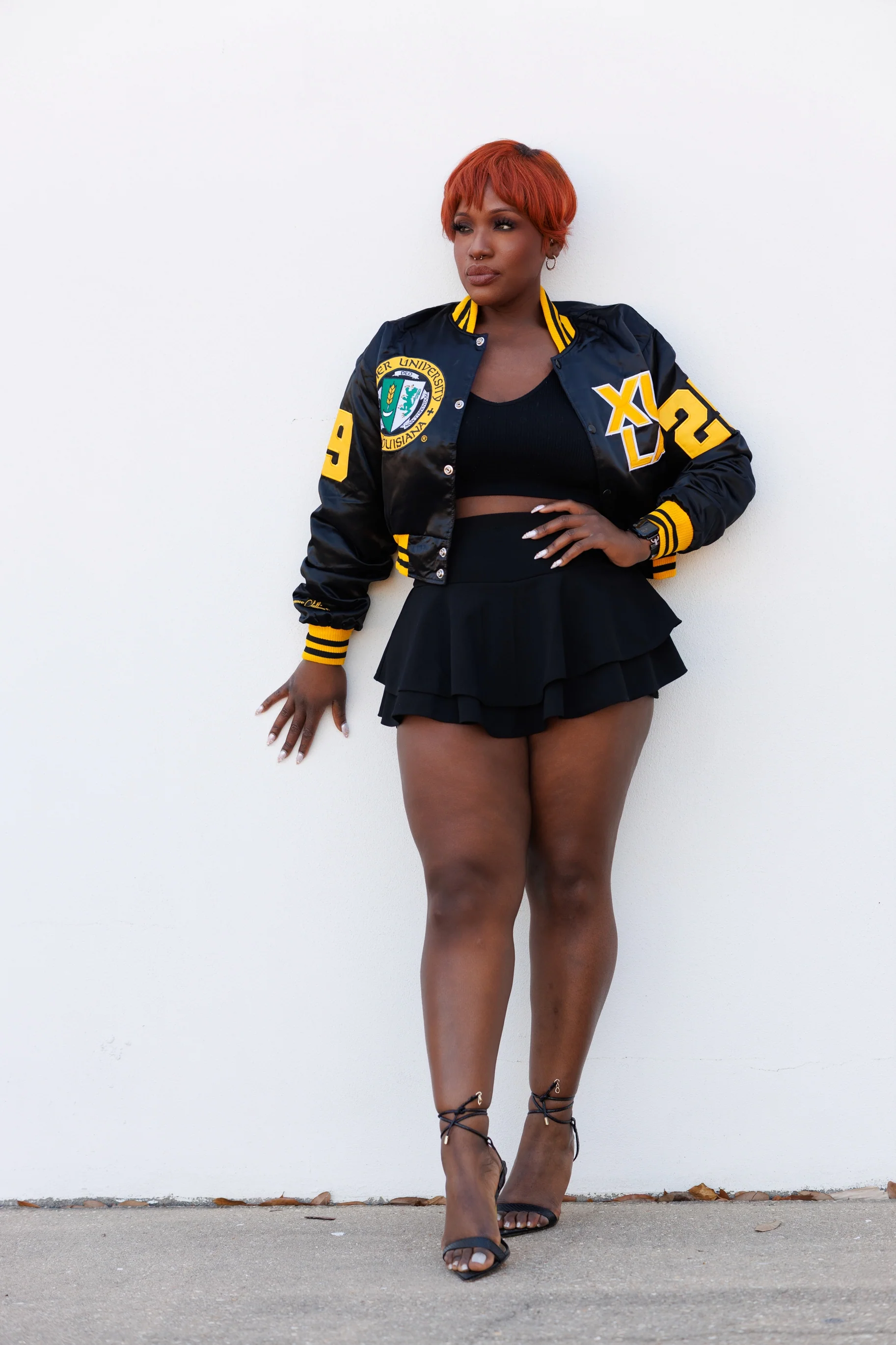 Xavier Limited Edition Copped Satin Jacket in Black - Image 5